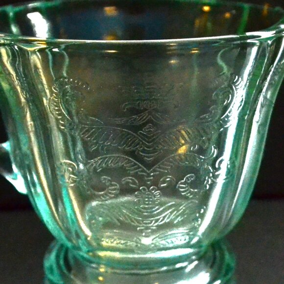 Indiana Glass Recollection Creamer And Sugar Set Reproduction Madrid Federal - Picture 8 of 10